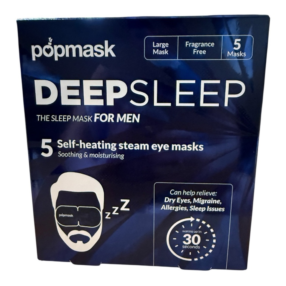 Deep Sleep Self-Heating Steam Eye Masks for Men - Blue